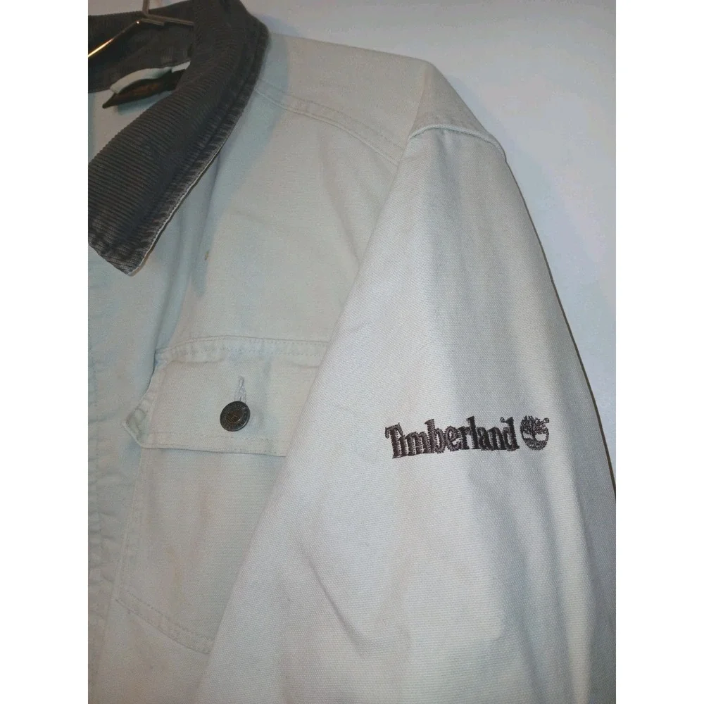 Vintage Timberland Barn Jacket Khaki Size L Weather Gear Field Chore Coat Y2K AC